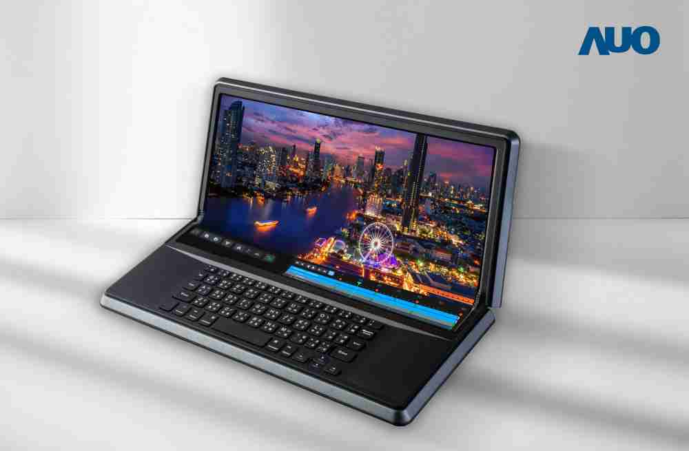 牛牛游戏14.6吋Micro LED折迭显示屏幕，，，搭配半径4mm的弯折绞炼，，，，以及高画素、、高亮度、、、高对比度的显示技术特点，，，即便在大视角下仍保有绝佳色相与亮度